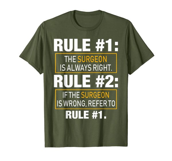 

rule #1: the surgeon is always right shirts funny gifts, White;black