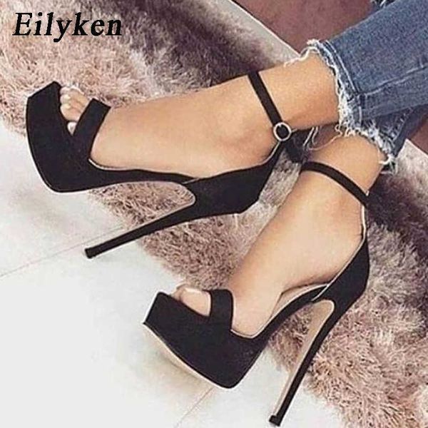 

2022 classic luxury new platform high heels sandals ankle strap open toe gladiator party dress summer women shoes size 41 42 paris designer, Black