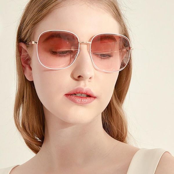 

sunglasses abay oversized square womne luxury metal eyewear female brand designer elegant fashion trendy camping hiking lunettes, White;black