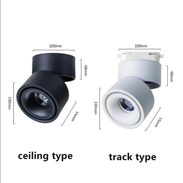 

20w cob led track light rail spotlight adjustable dimmable 110/220v for home clothing shoes store 10pcs/ lights