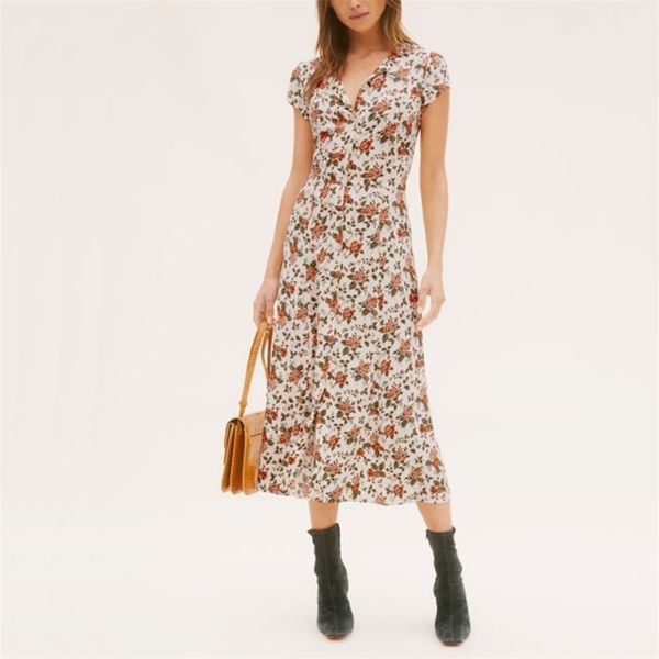 

summer women's casual floral print round neck short sleeve slim dress 210430, Black;gray