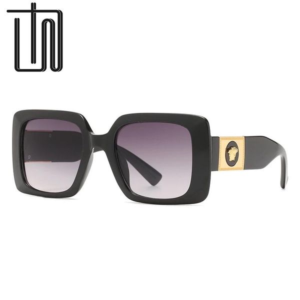 

sunglasses big rectangle logo women men 2021 trending products white shades retro feminino uv400, White;black