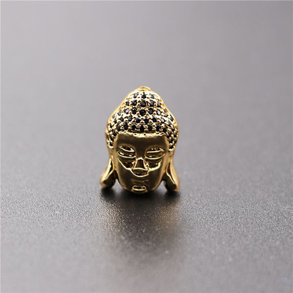 

special offer 70% off copper micro zircon buddha head separated bead bracelet jewelry accessories diy, Black
