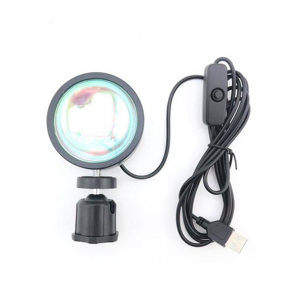 

rainbow dusk projector led night light usb powered pography lamp for bedroom coffee store with power bank flash heads
