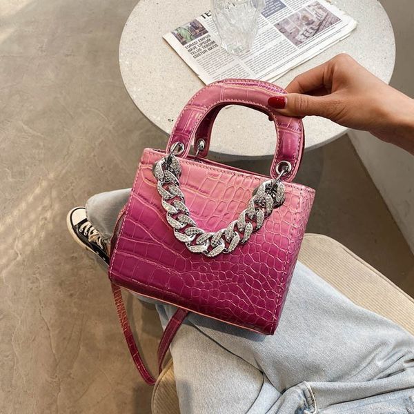 

handbag gradient rainbow bag women's 2021 fashion popular messenger, Black;red