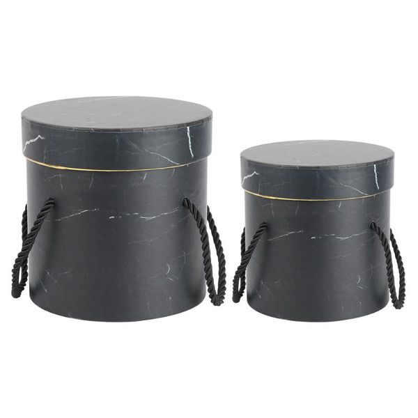 

gift wrap 2pcs creative flower buckets round packing boxes portable