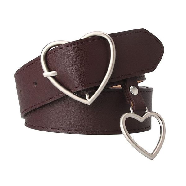 

belts women's love pin buckle belt simple and fashionable all-match adjustable solid color denim clothing accessories, Black;brown