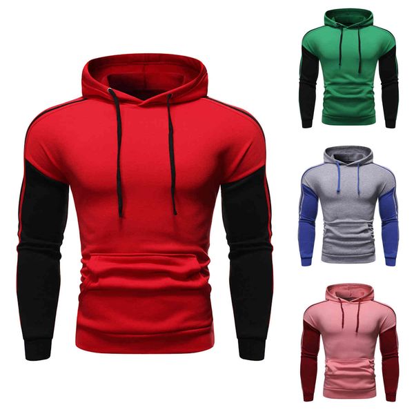 

fashion fleece 2021 sports leisure hooded hoodies sweater men's coat, Black