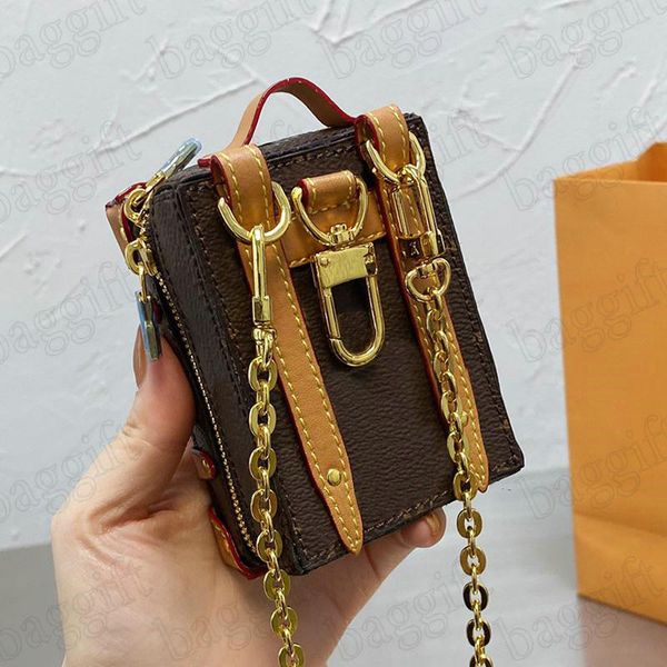 

mini monograms trunk box chains bag woc wallet on chain womens canvas leather shoulder bags crossbody tote luxurys designers wallets purse