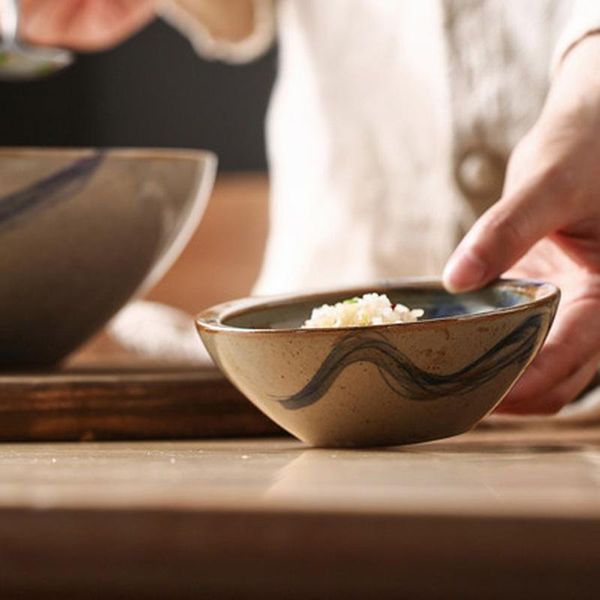 

japanese-style rice bowl commercial characteristic stoare noodle soup large pudding dessert retro hand-pa bowls