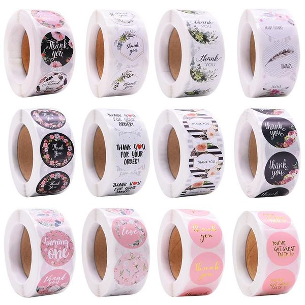 

party decoration 500pcs/roll thank you stickers gifts box seal labels self-adhesive sticker diy handmade scrapbook wedding birthday favors