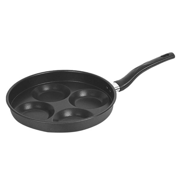 

pans 1pc fried egg pan 4 compartments non-stick omelette cooking kitchen gadget for home (black)