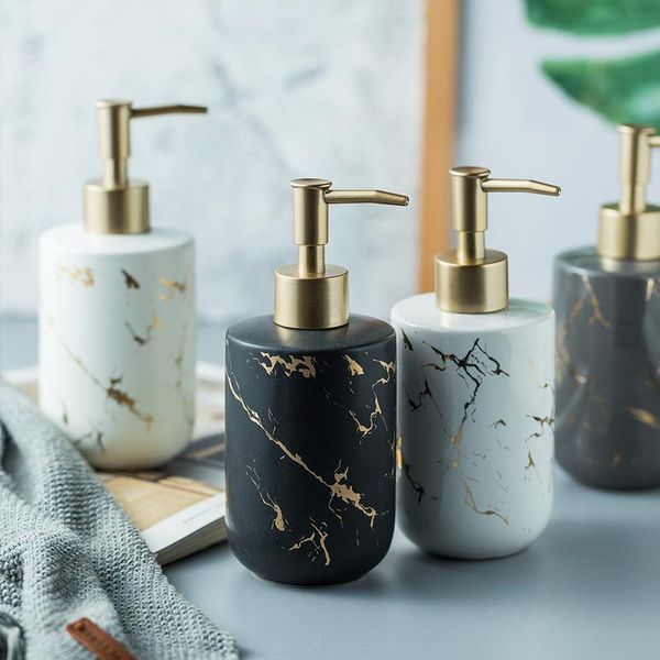 

marble pattern ceramic lotion shampoo liquid soap dispenser pump bottle home bathroom decorative accessories