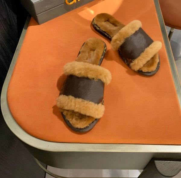 

slippers leather fall winter fashion wool weaving embroidery home sandals indoor 2021, Black