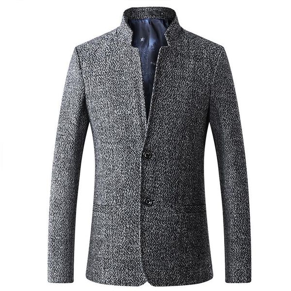 

men's suits & blazers arrival retro chinese collar casual suit jacket men business mens blazer big size 5xl, White;black