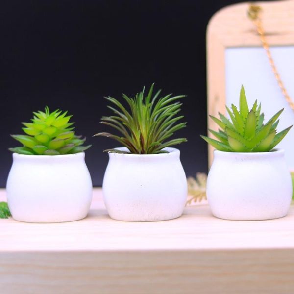 

decorative flowers & wreaths 1pc artificial green plant bonsai simulation ceramics pots fake leaf or diy home party table decoration