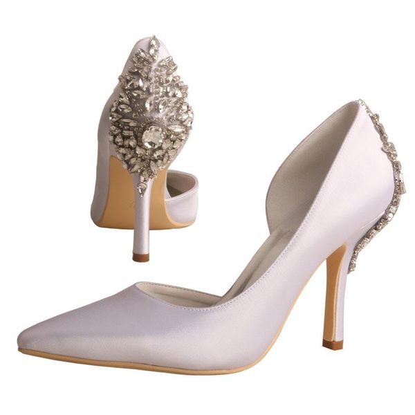 

dress shoes pointy toe white woman heel arrivals 2021 wedding bridal pumps 9.5cm, Black