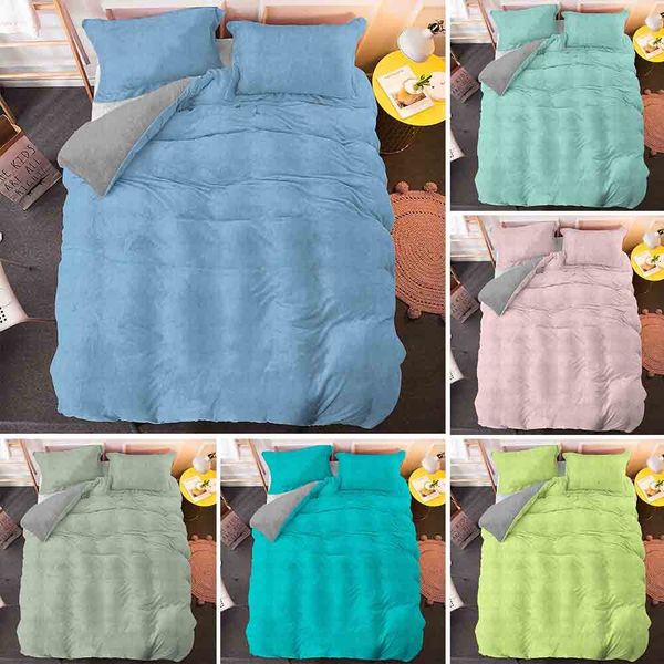 

bedding sets nordic tender simple solid set duvet covers sheet bed cover linen soft polyester twin  king pink grey blue deyj