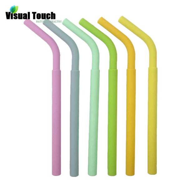 

drinking straws visual touch reusable silicone straw practical washable food grade bent for bar party accessories 1pc