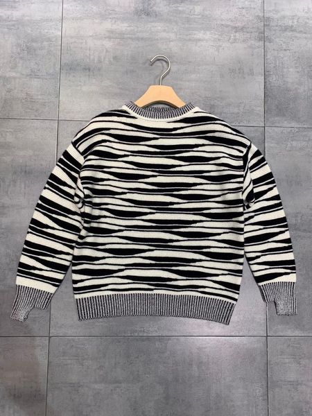

women's sweaters ladies 2021 fashion long sleeve casual zebra print cashmere sweater 0926, White;black