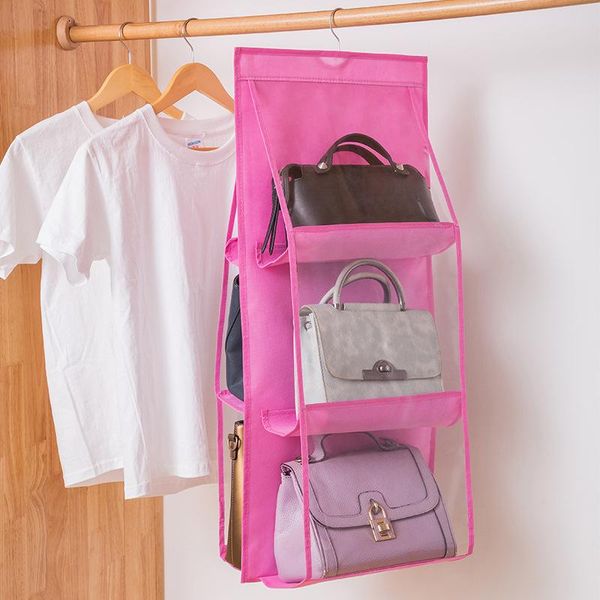 

pockets hanging handbag shelf tote clear sundry purse organizer storage door wall holder wardrobe closets bags