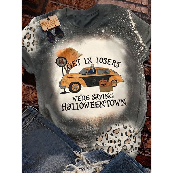 

ladies t-shirt little yellow car print basic style harajuku summer casual street round neck short sleeve comfortable clothing, White