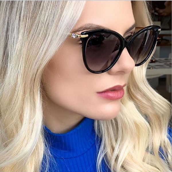 

sunglasses fashion metal rhinestone gradient female ins retro women glasses s5251, White;black