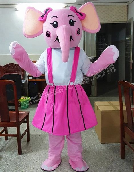 Halloween Blauer Elefant Maskottchen Kostüm Top Qualität Cartoon Thema Charakter Karneval Unisex Erwachsene Größe Weihnachten Geburtstag Party Fancy Outfit