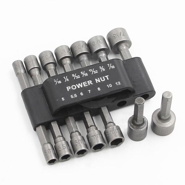 

hand tools 9/14 pcs/set magnetic hex socket sleeve wrench set nozzles nut driver screwdriver accessories 5-13mm powerful drill power