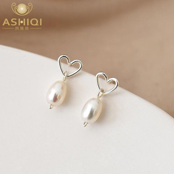

stud ashiqi natural freshwater pearl 925 sterling silver earrings jewelry 2021 for women, Golden;silver