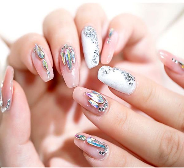 

nail art decorations 50pcs mix shapes 3d crystal rhinestones flatback shiny diamonds gems jewelry diy nails manicure, Silver;gold