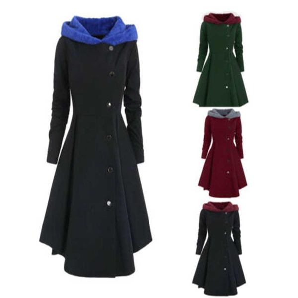

women's trench coats outwear womens long hooded us warm plus peacoat winter size, Tan;black
