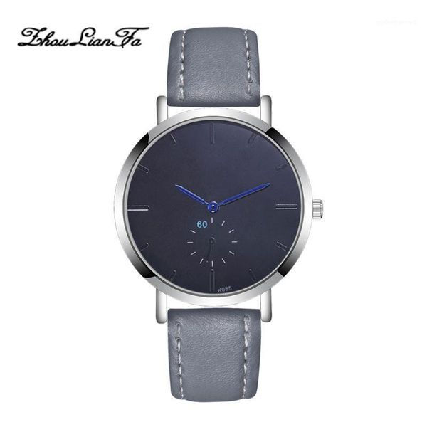 

wristwatches droppshiping men analog quartz business wristwatch round dial with pu leather band d88, Slivery;brown