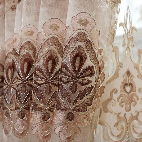 

Curtain & Drapes Classical Luxury High-end Chenille Nordic Embroidery Sunshade Decoration Customization Curtains For Living Dining Room Bedr