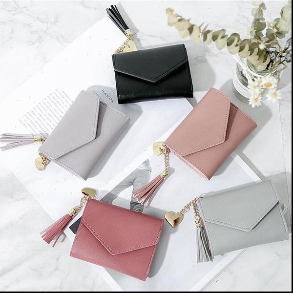 

cute ladies wallet leather multi function mini women trend student coin purse credit card bag, Red;black