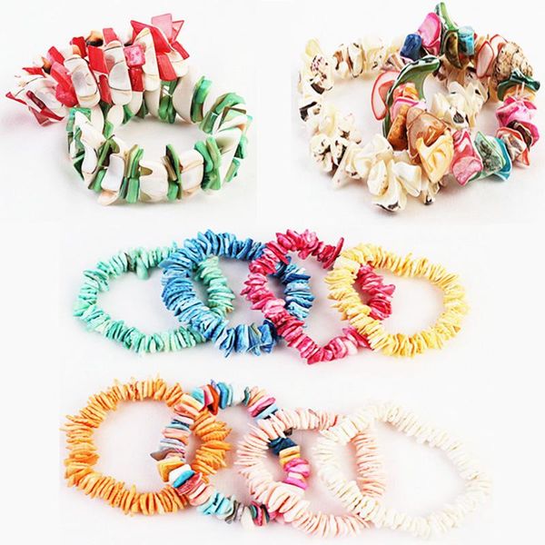 

charm bracelets fashion handmade multicoloured natural shell conch beaded bracelet boho ethnic elastic thread bangle women ocean leisure jew, Golden;silver