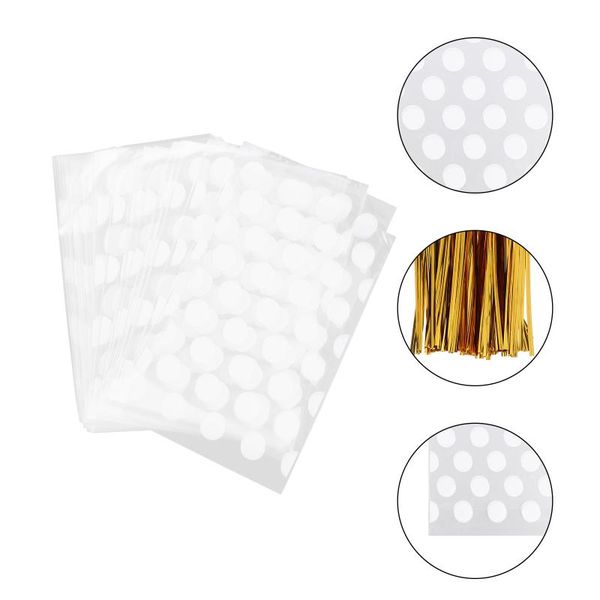 

gift wrap 200pcs bags white dot candy biscuit storage pouches