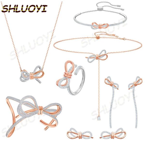 

chains shluoyi swa 1:1 exquisite bow necklaces fashion series for women, Silver