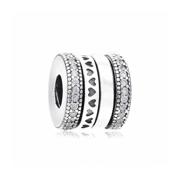 

100% 925 sterling silver signature with cz charm bead fits european jewelry charm bracelets, Black