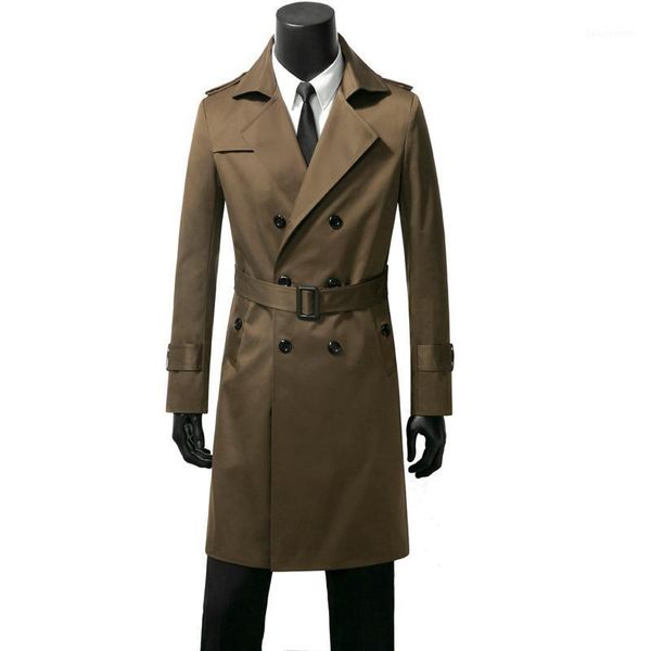 

men's trench coats wb9666 fashionable coat 2021 autumn and winter fashion casual windbreaker, Tan;black