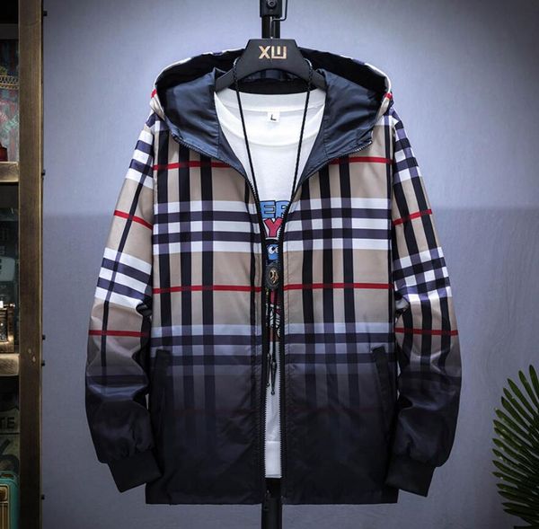 

european station new spring and autumn double-sided wear jacket men's jacket trend loose plus fat plus size plaid shirt men's, Black;brown