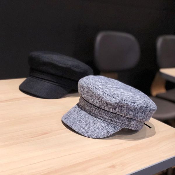 

berets parent-child adjustable winter beret for women solid plain octagonal sboy cap ladies casual hat girls painter, Blue;gray