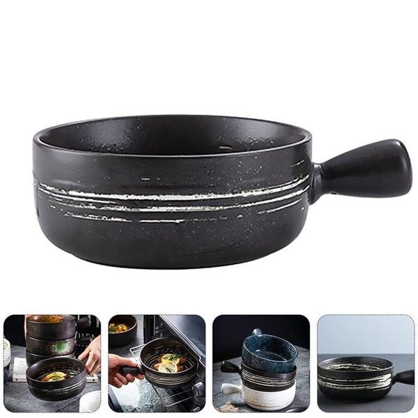 

pc ceramic baking bowl baked rice practical kitchen milk pot with handle bowls