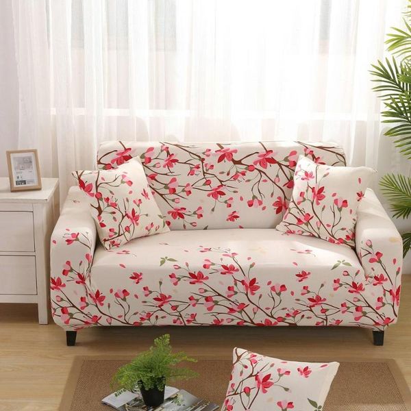 

chair covers peach blossom pattern sofa for living room elastic stretch slipcovers funda couch cover towel home decor