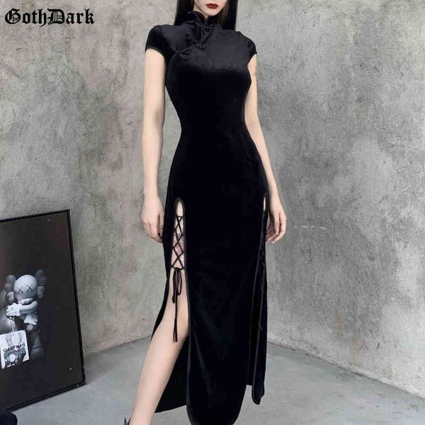 

black gothic drs, rotic veet evening drs, cheongsam, retro, black, Black;gray