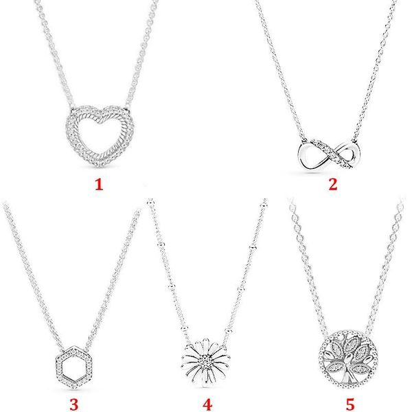 

chains 100% s925 silver love daisy temperament pan necklace women's clavicle chain holiday gift diy charm jewelry