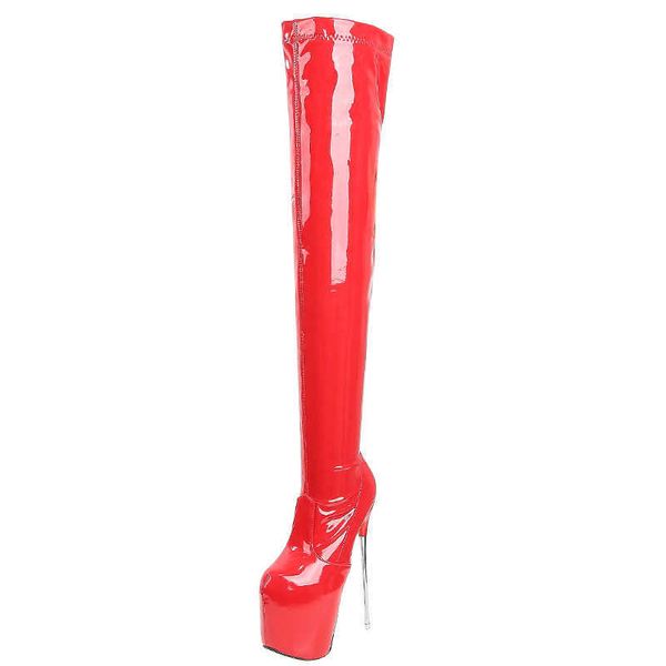 

ultra 19cm high heels thigh high boots women shoes platform stretch over-the-knee boots ladies nightclub fetish boots shoes 210429, Black