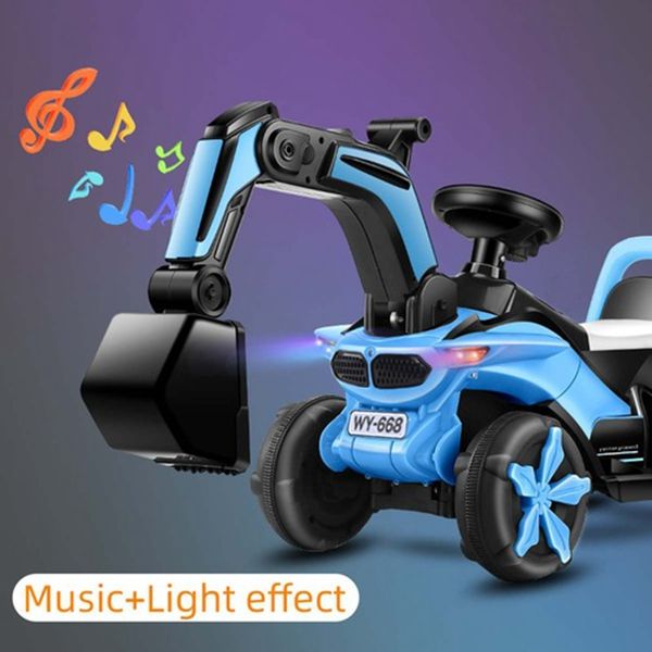 GRANDI BAMBINI Digger Model Escavator Giocattolo con musica Guida sui giocattoli Bambini Bambini Toddler Electronic Engineering Truck Gifts
