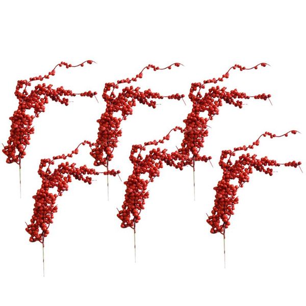

christmas decorations 6pcs simulation berries branches tree decoration xmas diy accessories