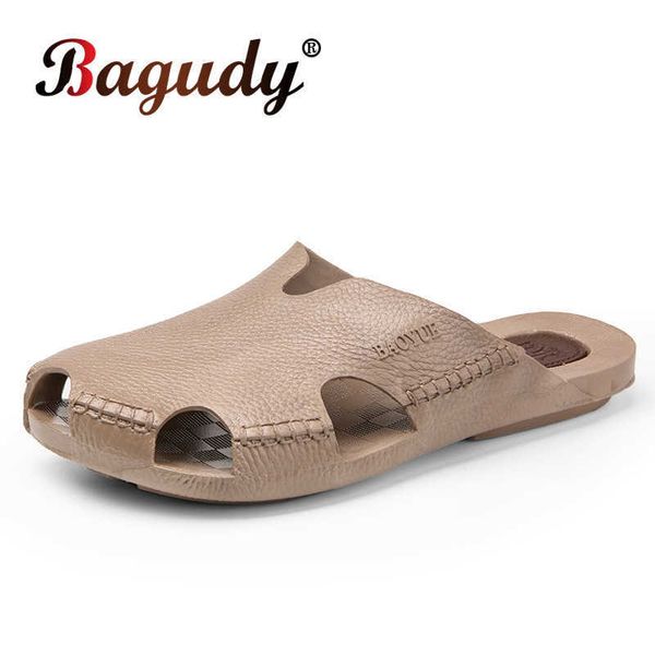 

summer breathable men's sandals soft casual shoes men slippers soft sole flip flops man flats fashion beach sandals 210619, Black